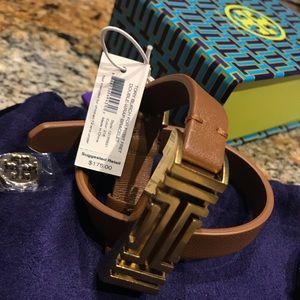 Tory Burch Fitbit double wrap leather bracelet